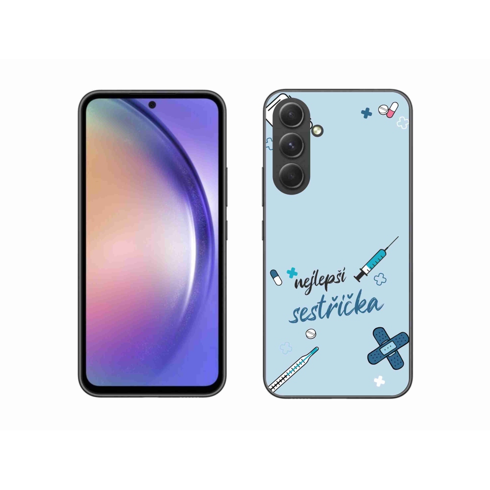 Gélový kryt mmCase na Samsung Galaxy A54 5G - najlepšia sestrička modré pozadie