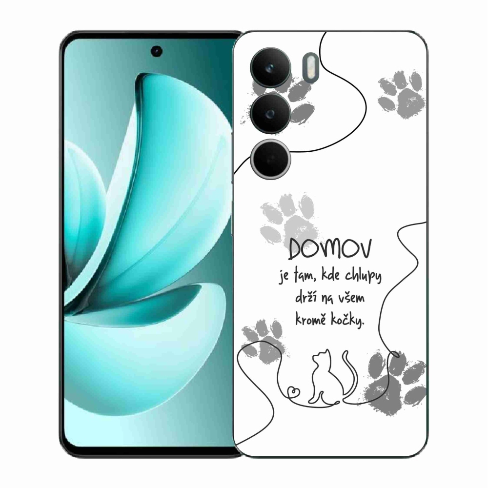 Gélový kryt mmCase na Realme C71 - mačacie motív biele pozadie