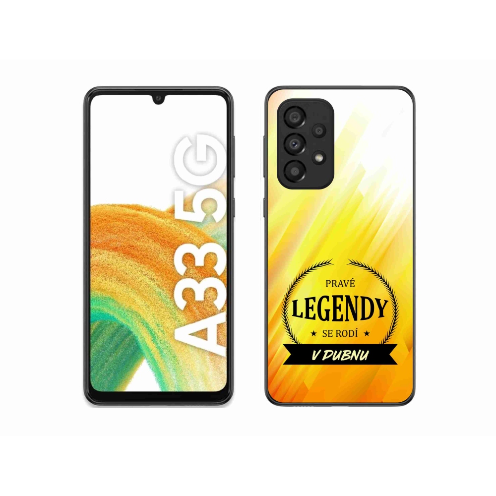 Gélový kryt mmCase na Samsung Galaxy A33 5G - legendy v apríli žlté pozadie