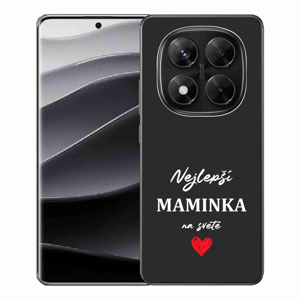 Gélový kryt mmCase na Xiaomi Redmi Note 14 Pro 5G/Poco X7 5G - najlepšia mamička 1 čierne pozadie