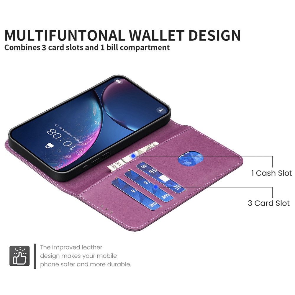BNF knižkové púzdro na iPhone 17 Pro Max - tmavofialové