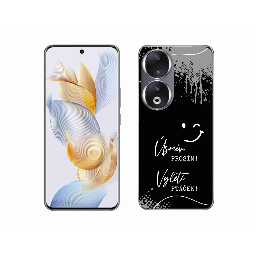 Gélový kryt mmCase na Honor 90 - vtipný text 4 čierne pozadie