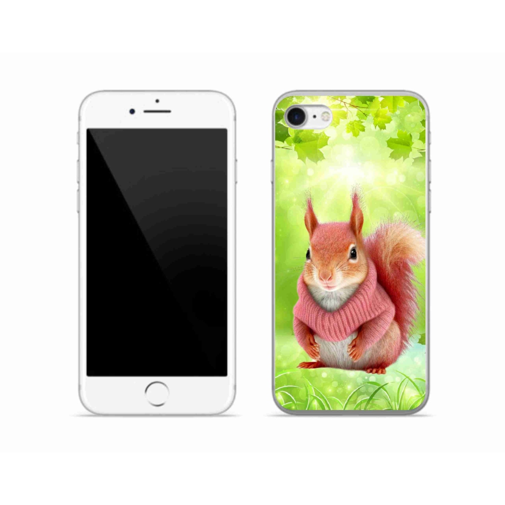 Gélový kryt mmCase na iPhone SE (2022) - veverička vo svetri