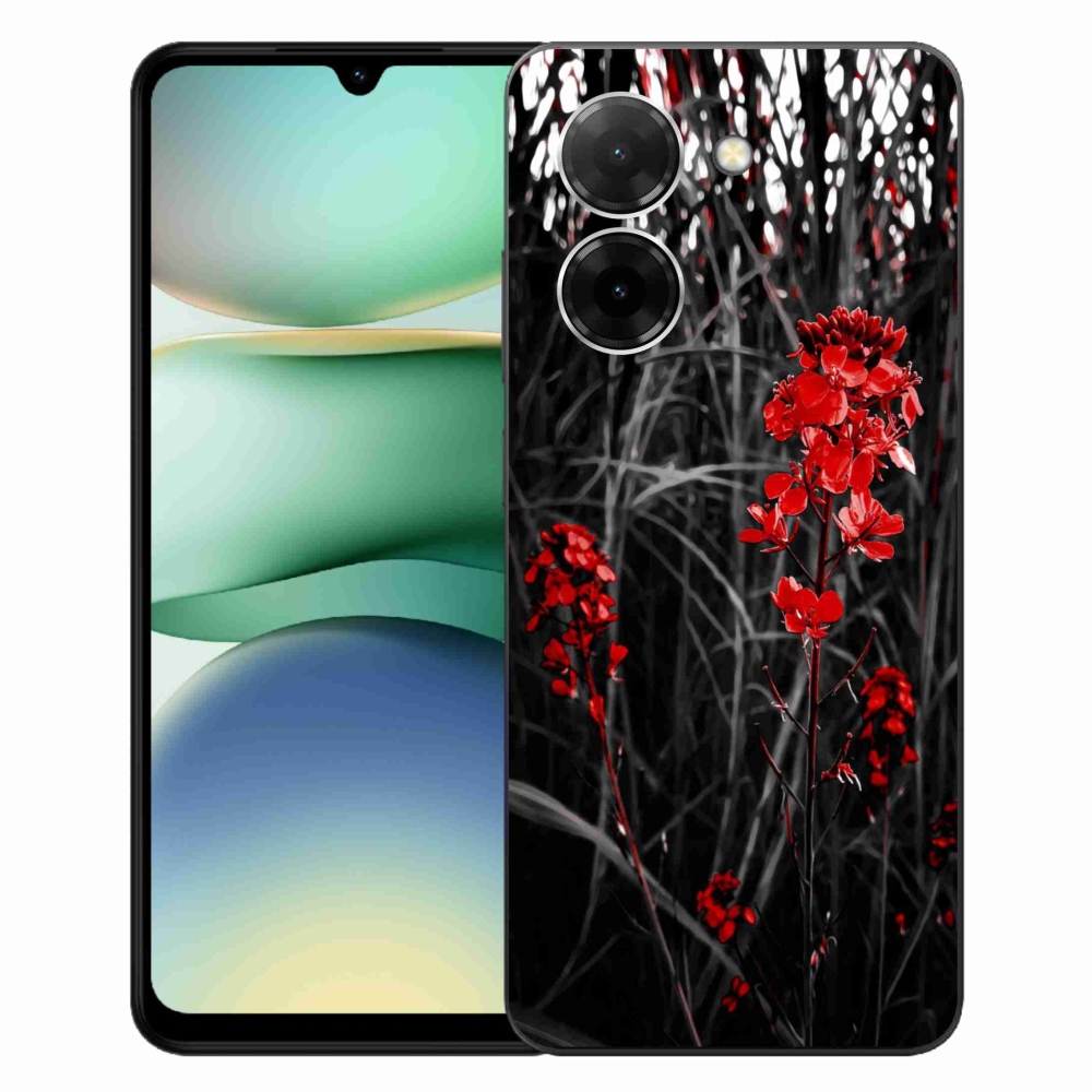 Gélový kryt mmCase na Xiaomi Redmi A5 (171.7x77.8x8.3mm) - červená rastlina