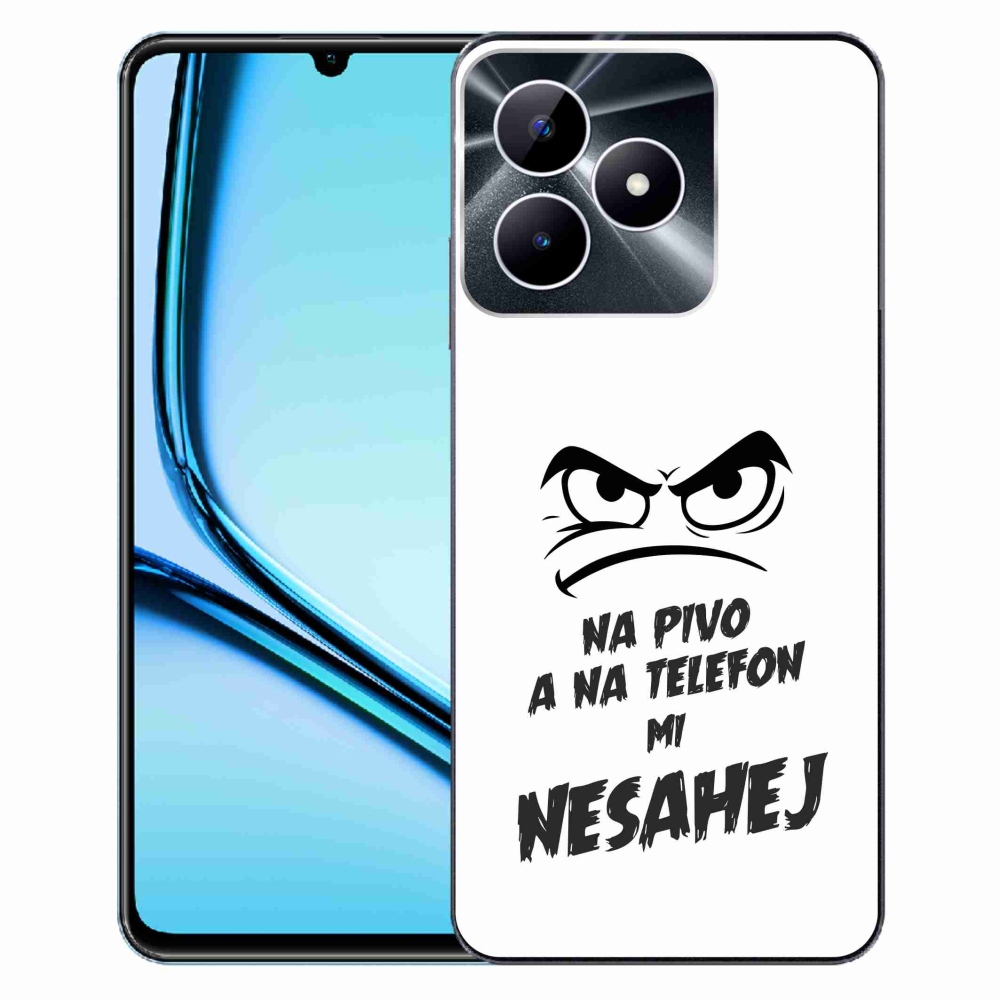 Gélový kryt mmCase na Realme Note 50 - pivný motív 2 biele pozadie