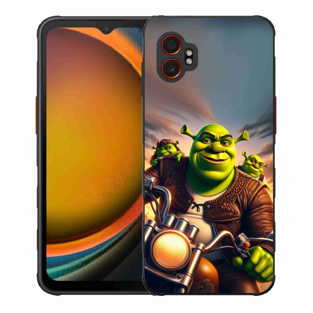 Gélový kryt mmCase na Samsung Galaxy Xcover 7 Pro - shrek na motorke