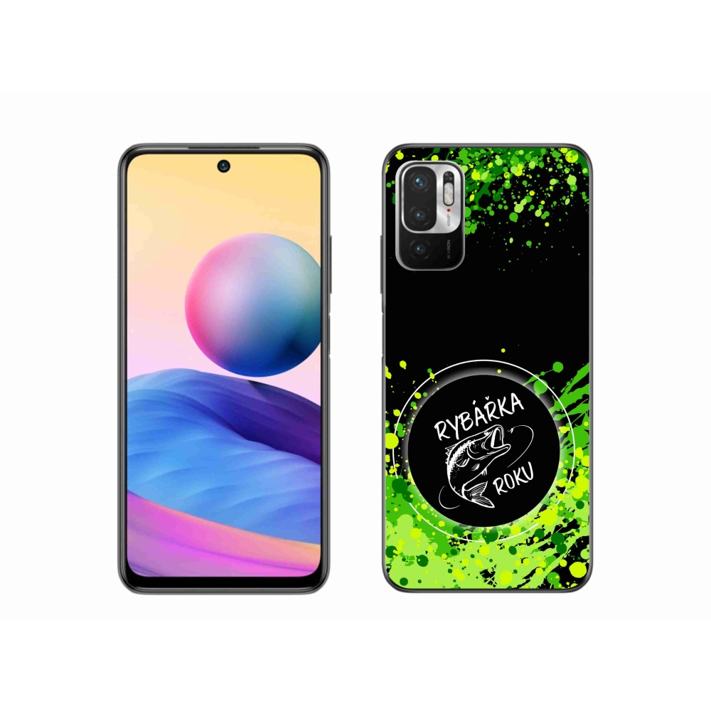 Gélový kryt mmCase na Xiaomi Redmi Note 10 5G - rybárka roku čierne pozadie