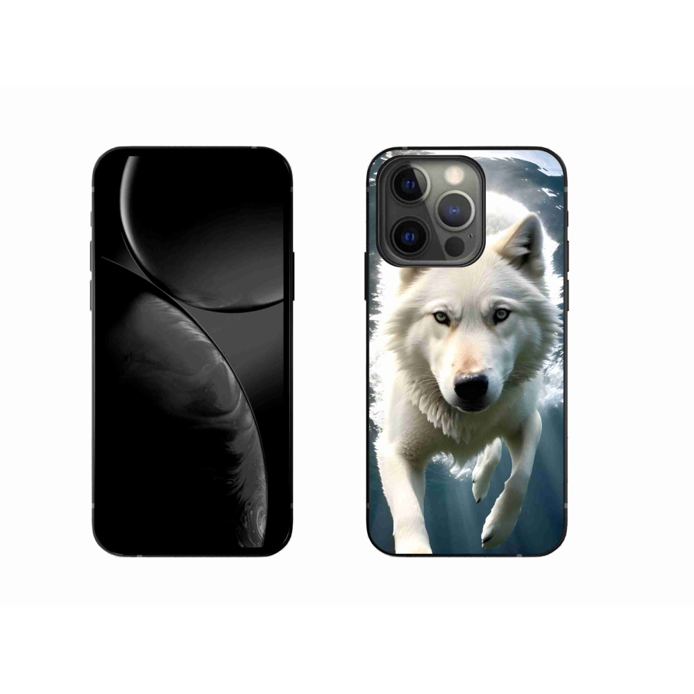 Gélový kryt mmCase na iPhone 13 Pro - biely vlk