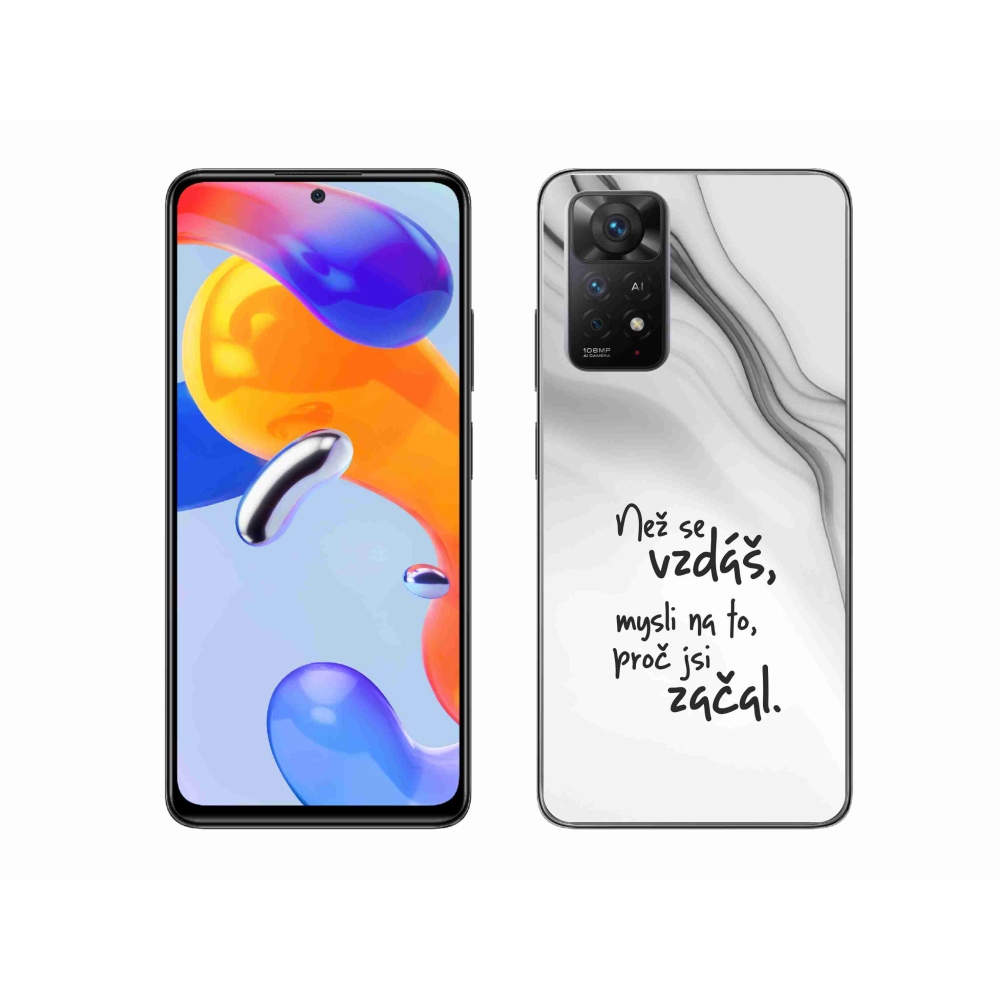 Gélový kryt mmCase na Xiaomi Redmi Note 11 Pro 4G/5G - citát 2 biele pozadie