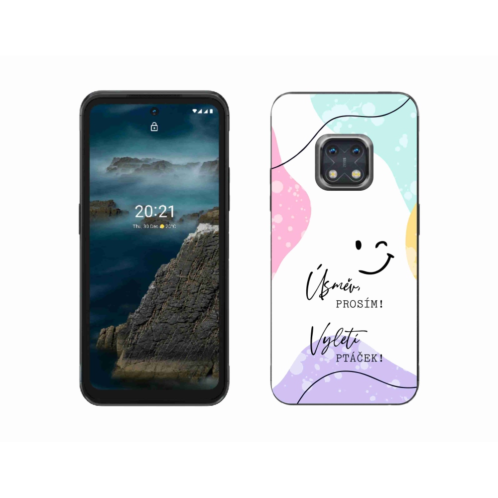 Gélový kryt mmCase na Nokia XR20 - vtipný text 4 biele pozadie
