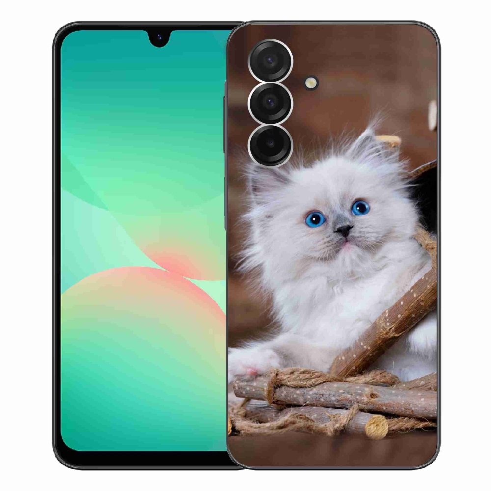 Gélový kryt mmCase na Samsung Galaxy A26 5G - biele mačiatko