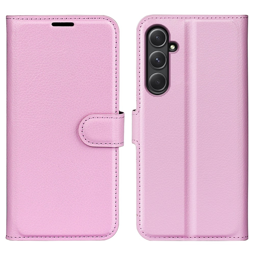 Litchi knižkové púzdro na Samsung Galaxy A55 5G - ružové