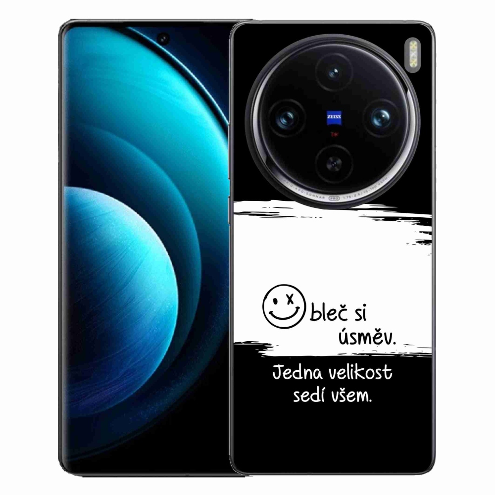 Gélový kryt mmCase na Vivo X100 Pro 5G - vtipný text 8 bieločierne pozadie