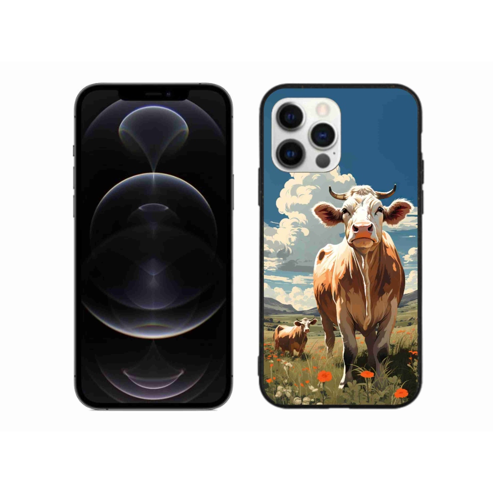 Gélový kryt mmCase na iPhone 12 Pro Max - kravy na lúke