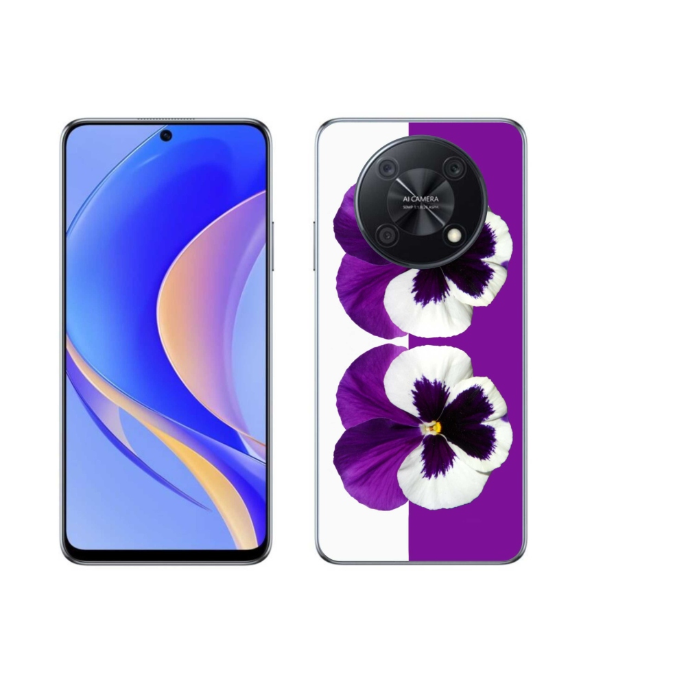 Gélový kryt mmCase na Huawei Nova Y90 - fialovobiely kvet