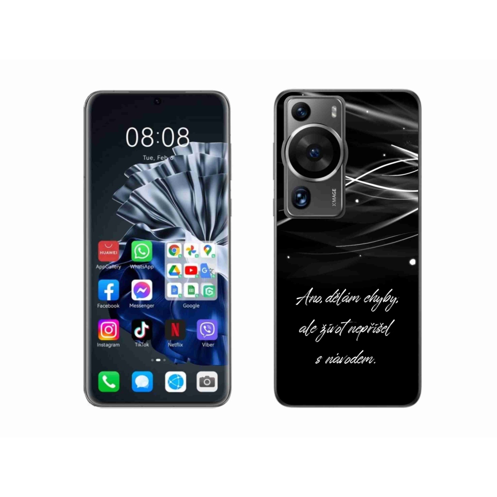 Gélový kryt mmCase na Huawei P60 Pro - citát čierne pozadie