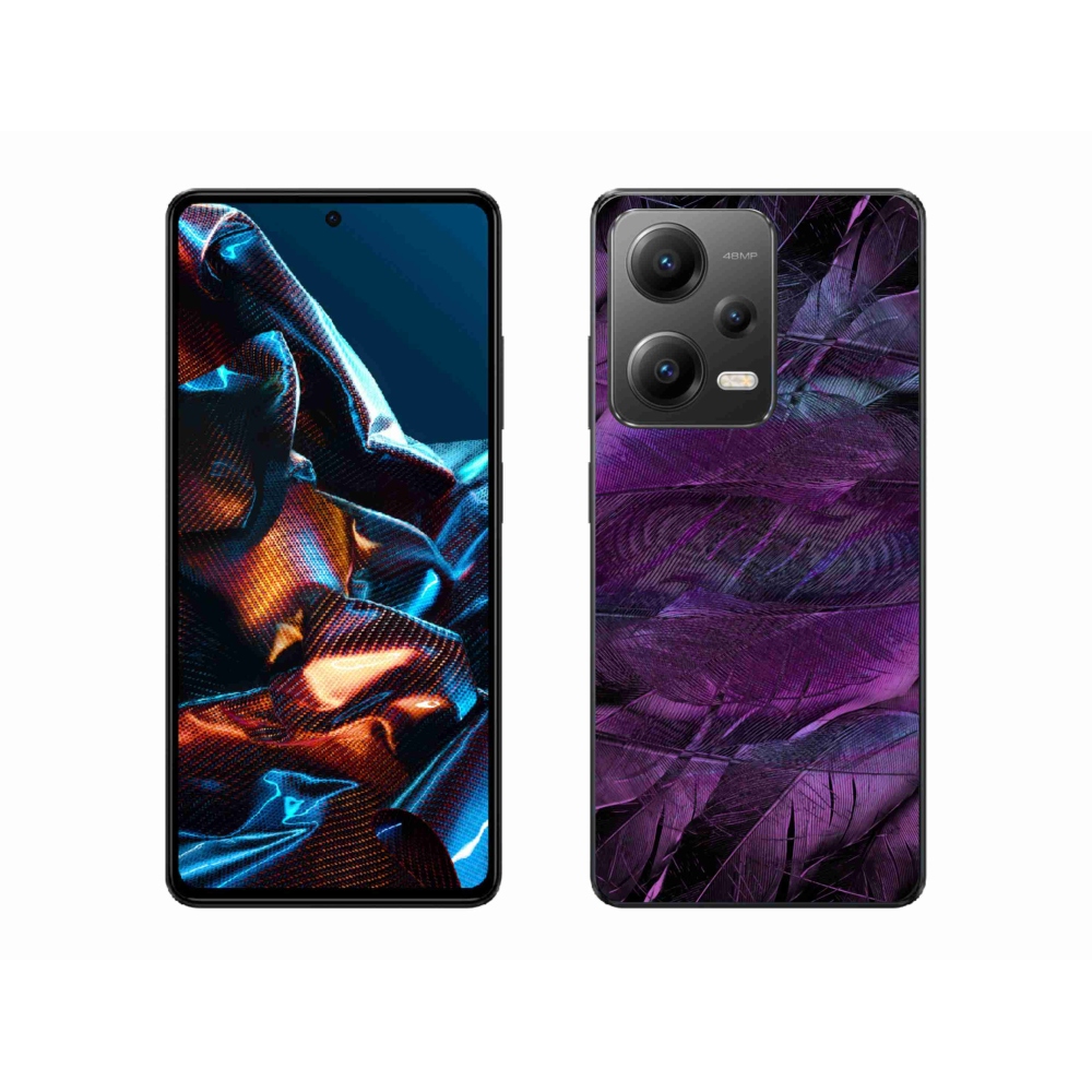 Gélový kryt mmCase na mobil Xiaomi Redmi Note 12 Pro 5G - fialové pierka