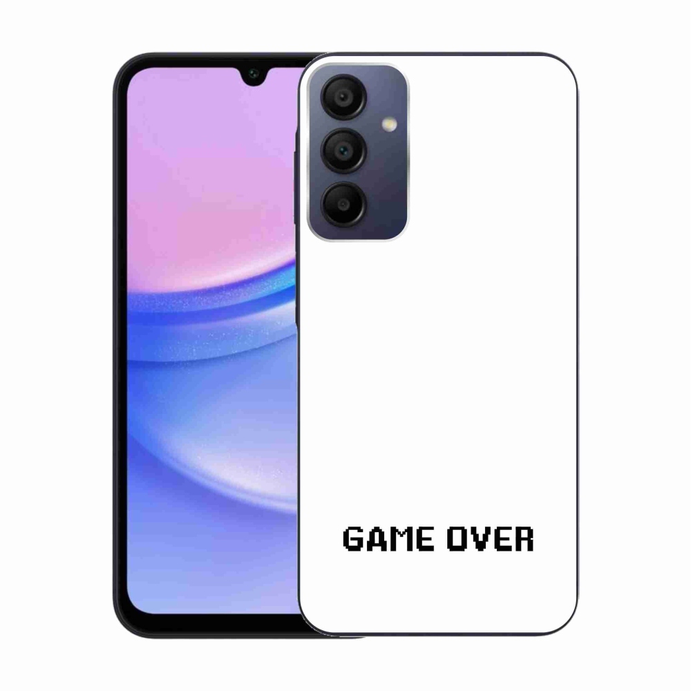 Gélový kryt mmCase na Samsung Galaxy A15 4G/5G - game over biele pozadie