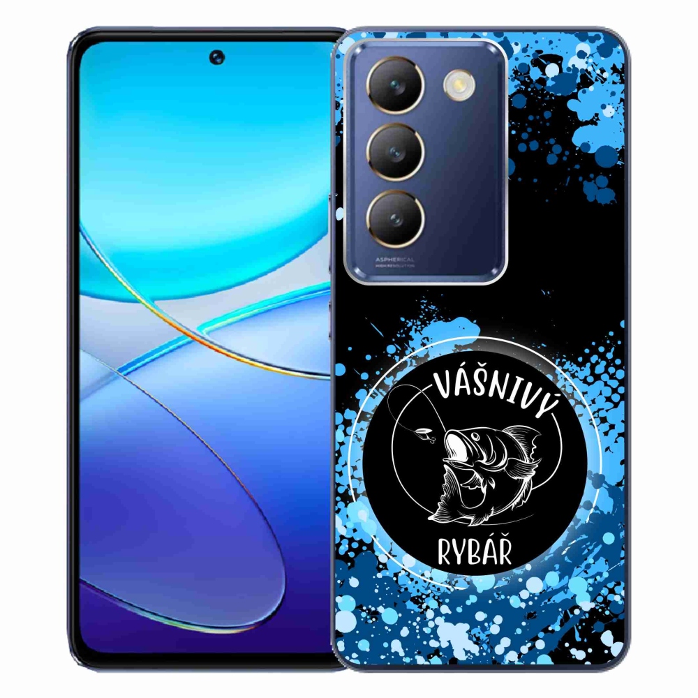 Gélový kryt mmCase na Vivo V40 SE 4G/5G - vášnivý rybár čierne pozadie