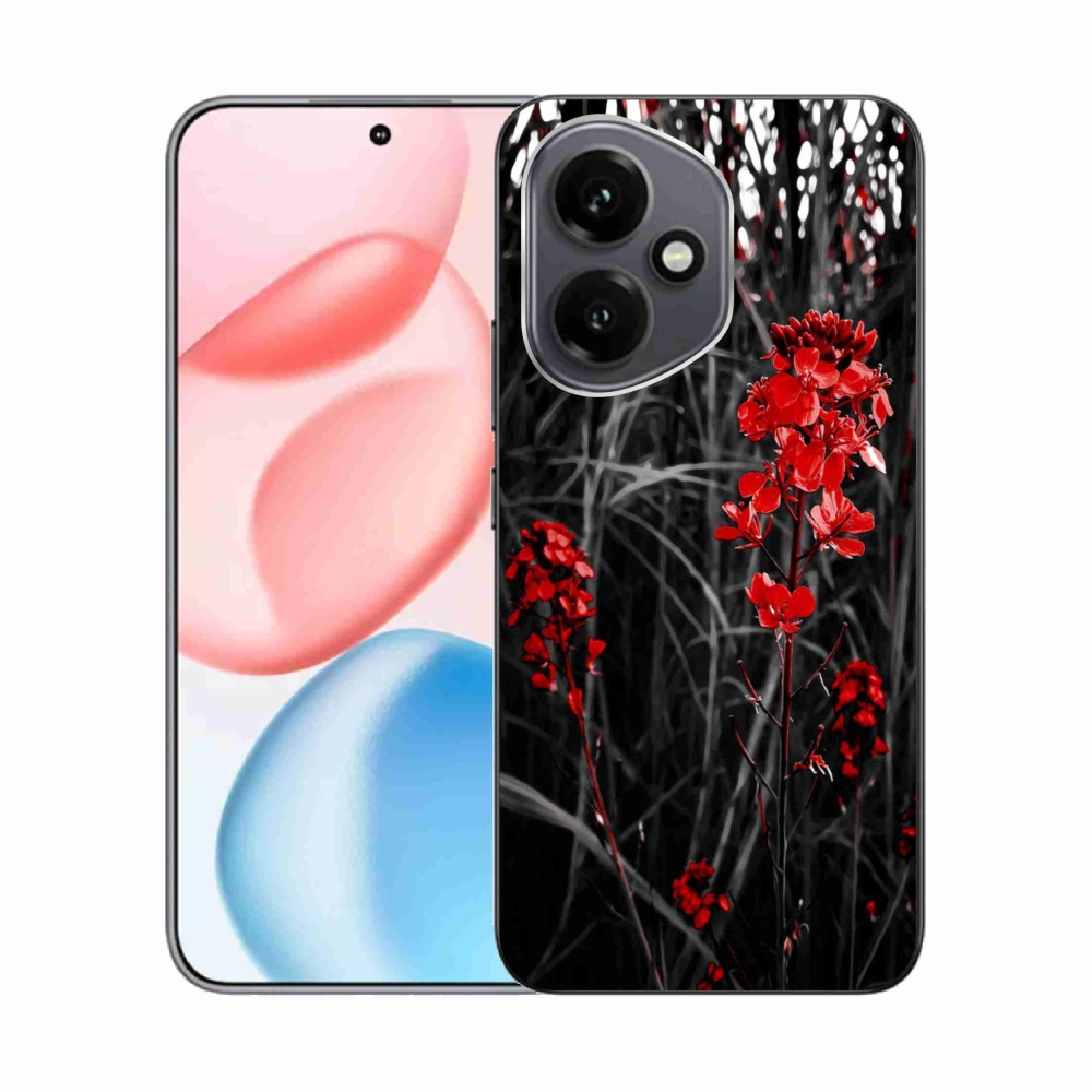 Gélový kryt mmCase na Honor 400 - červená rastlina