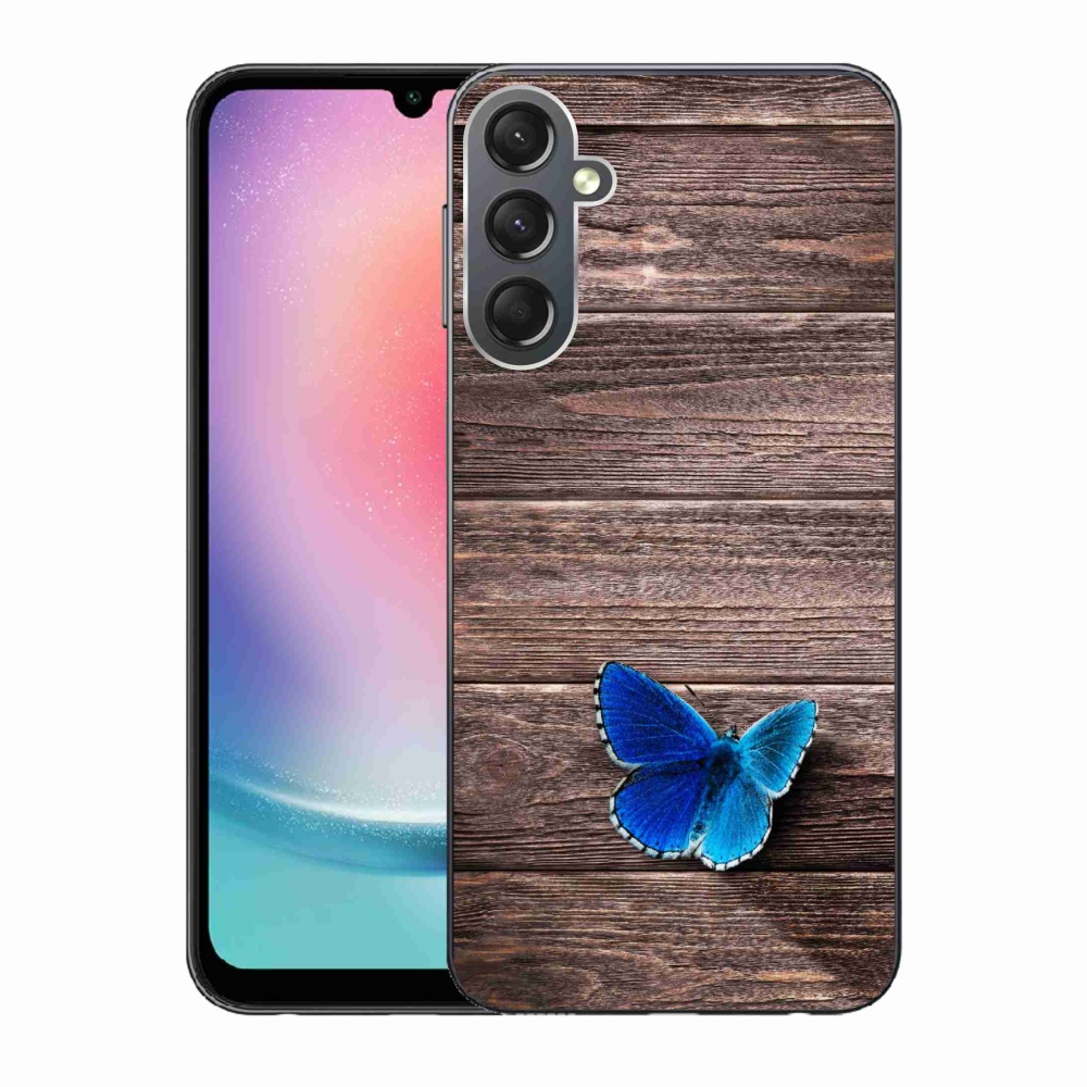 Gélový kryt mmCase na Samsung Galaxy A24 - modrý motýľ 1