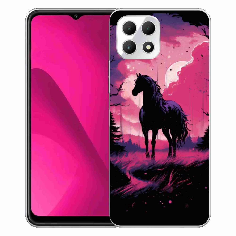 Gélový kryt mmCase na T-Mobile T Phone 2 - čierny kreslený kôň 1