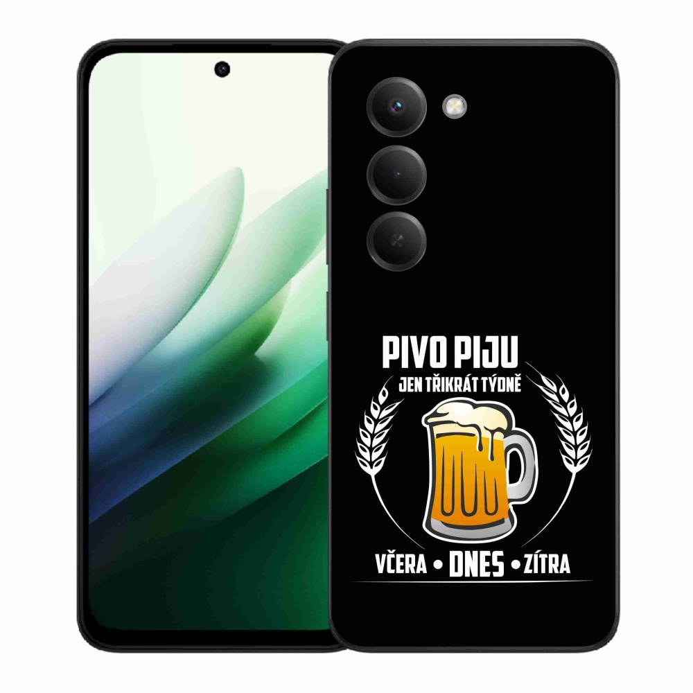 Gélový kryt mmCase na Xiaomi Redmi 15 5G (169mm) - pivný motív čierne pozadie