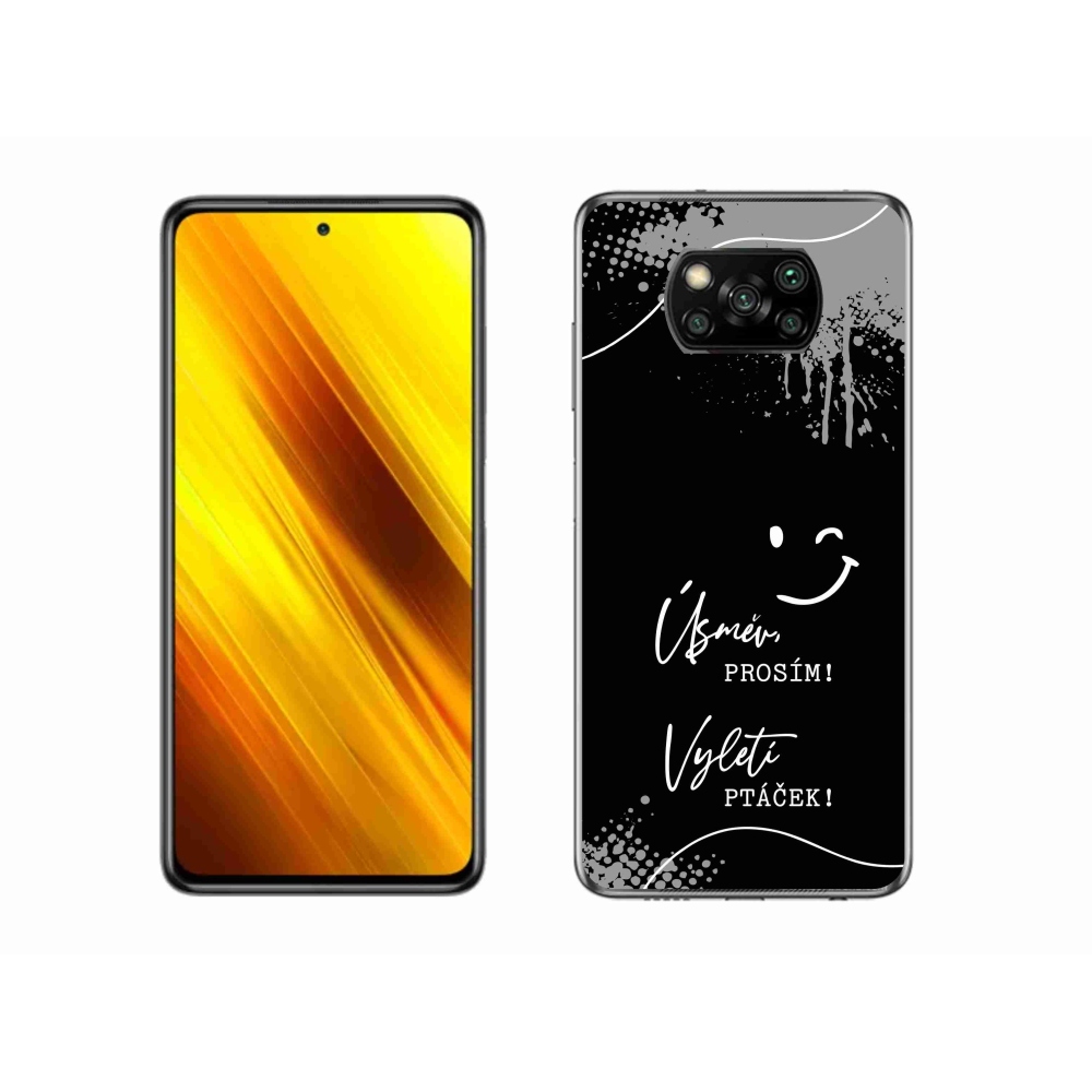 Gélový kryt mmCase na Xiaomi Poco X3 Pro - vtipný text 4 čierne pozadie
