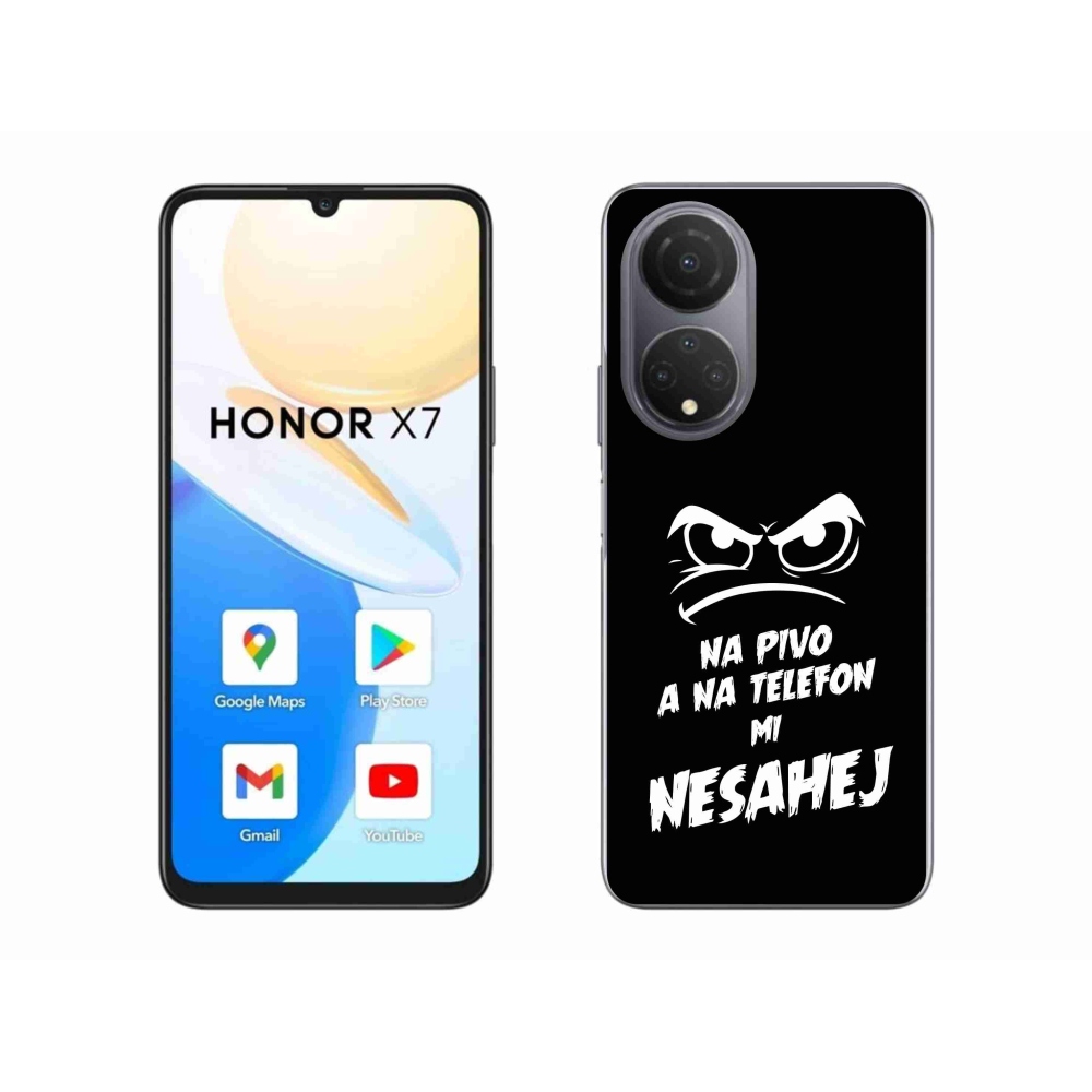Gélový kryt mmCase na Honor X7 - pivný motív 2 čierne pozadie
