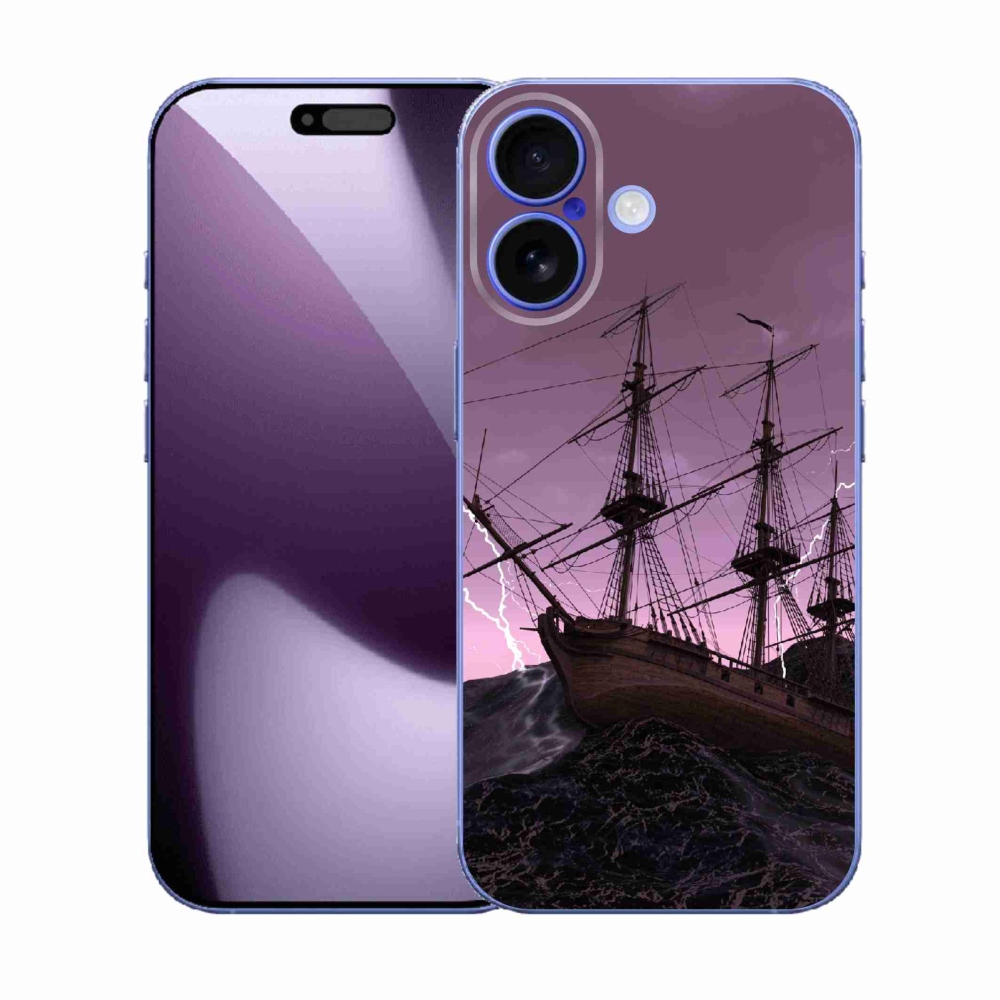 Gélový kryt mmCase na iPhone 17 - loď v búrke