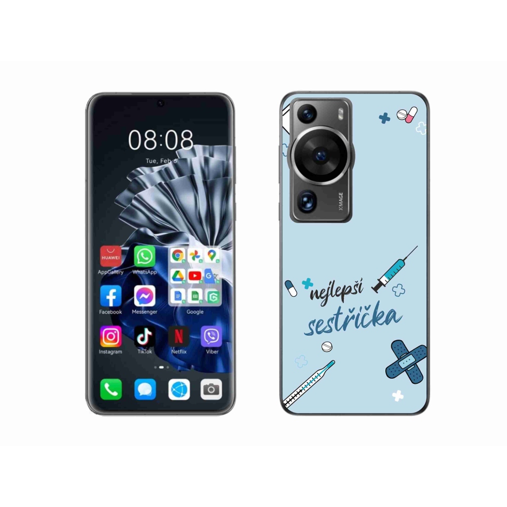 Gélový kryt mmCase na Huawei P60 Pro - najlepšia sestrička modré pozadie