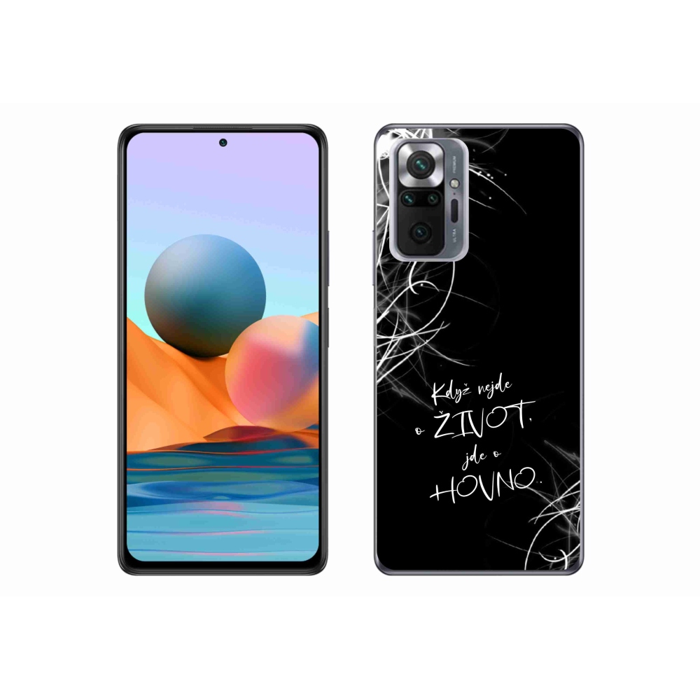 Gélový kryt mmCase na Xiaomi Redmi Note 10 Pro - vtipný text 16 čierne pozadie