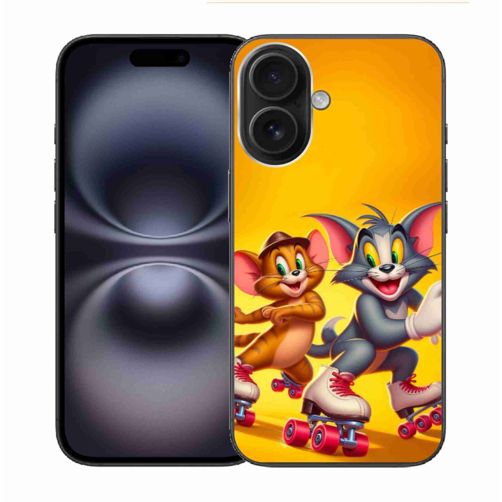 Gélový kryt mmCase na iPhone 16 - tom a jerry