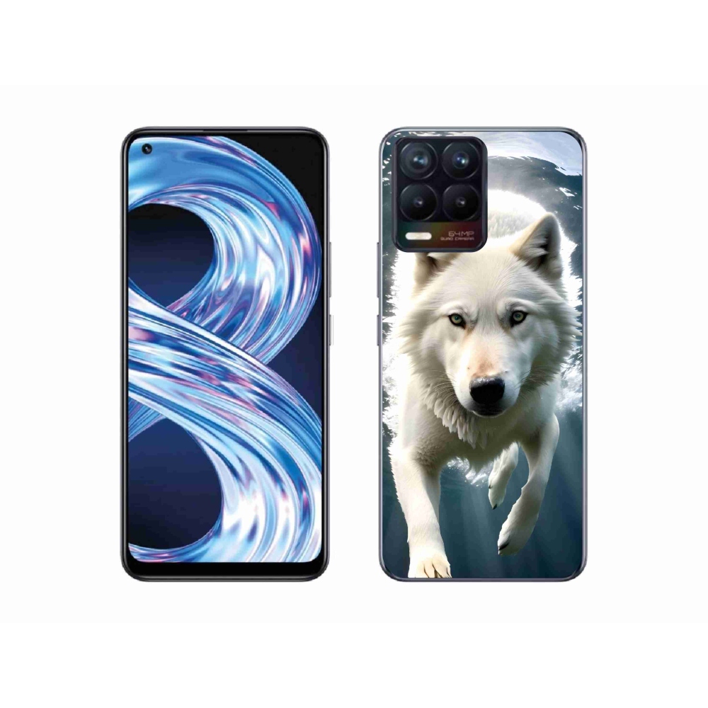 Gélový kryt mmCase na Realme 8 Pro - biely vlk