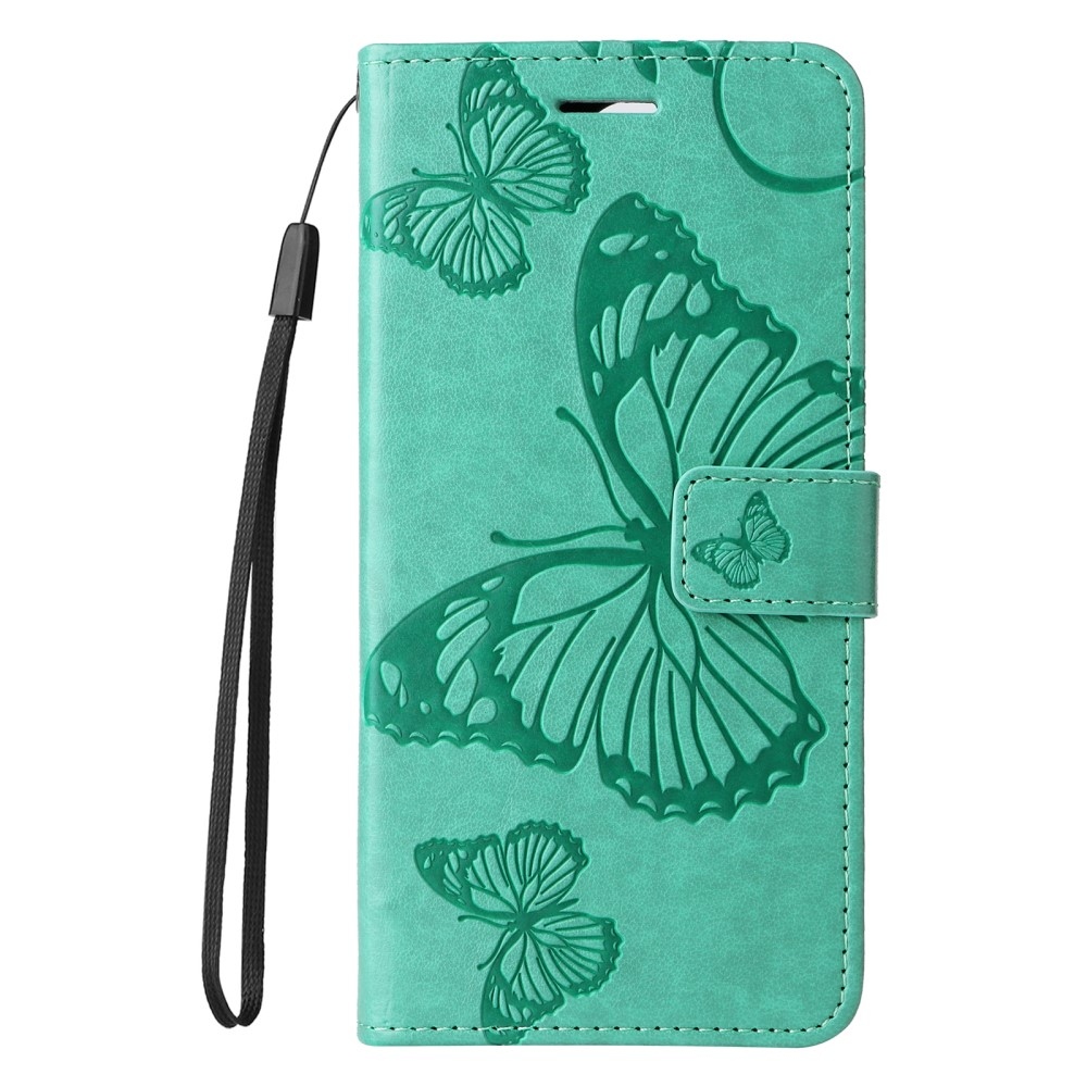 Big Butterfly knižkové púzdro na Xiaomi Redmi Note 14 5G - mdorozelené