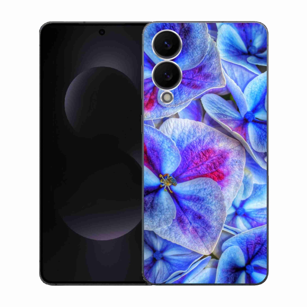 Gélový kryt mmCase na Samsung Galaxy S25 Edge - modré kvety 1