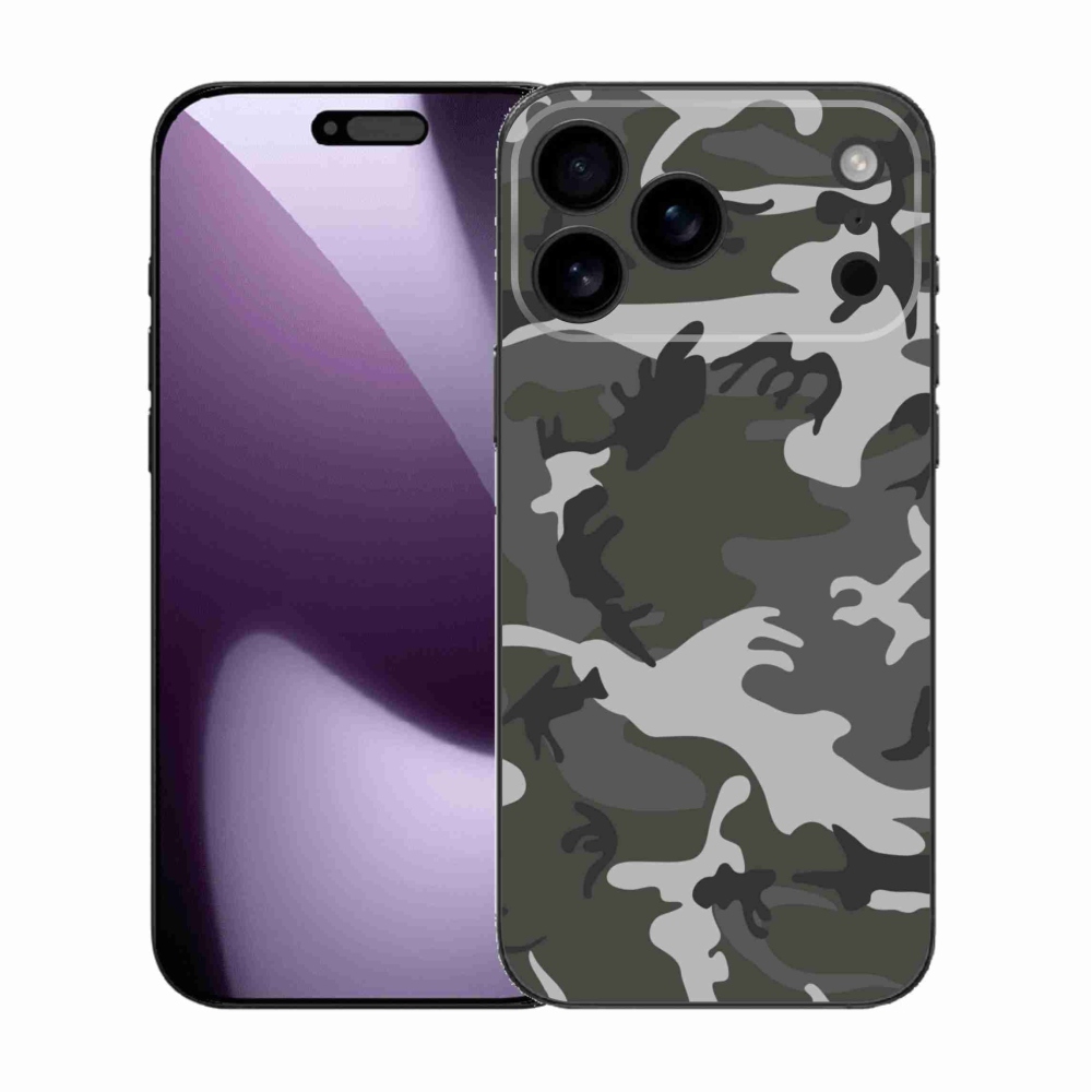 Gélový kryt mmCase na iPhone 17 Pro Max - maskáčový vzor