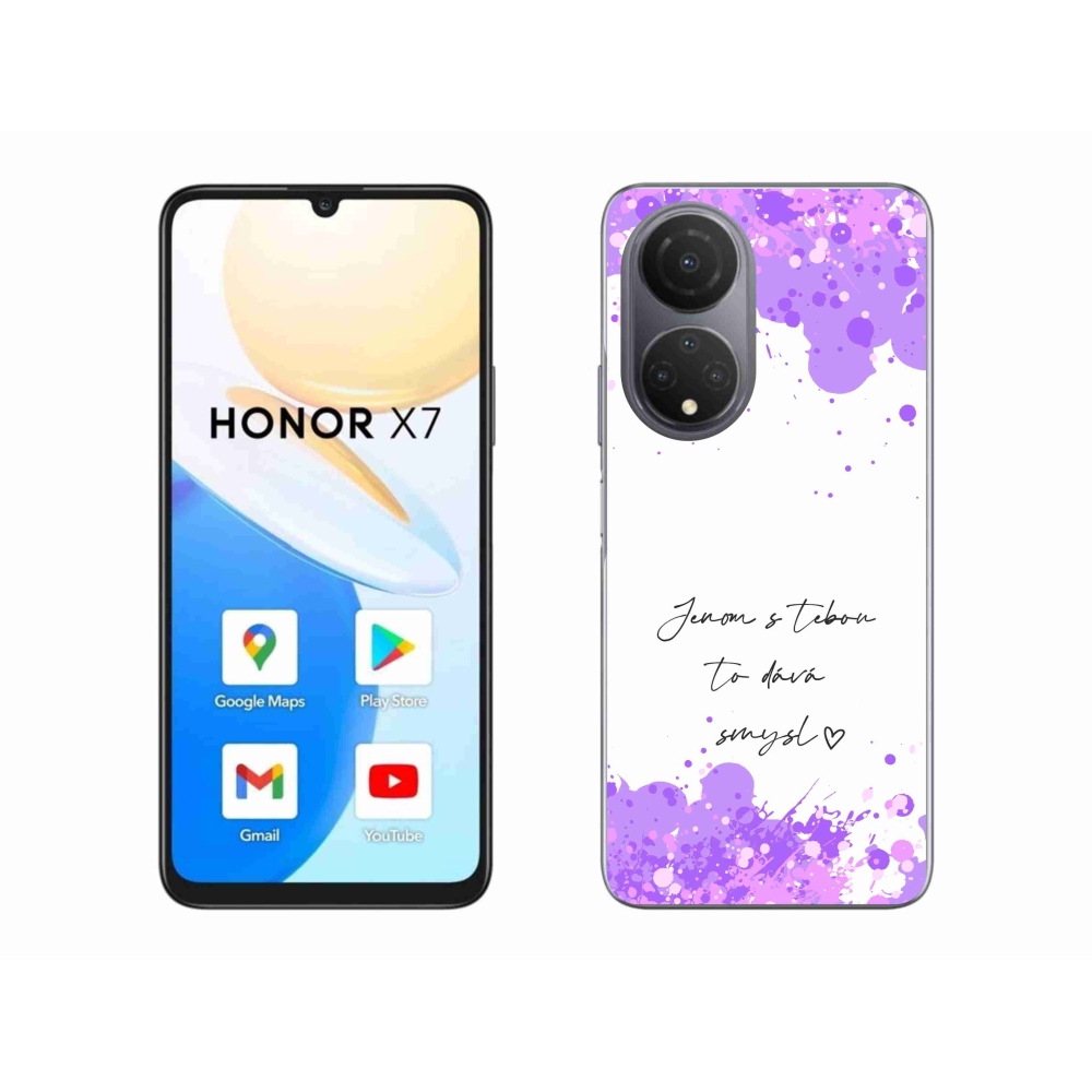 Gélový kryt mmCase na Honor X7 - zamilovaný text biele pozadie