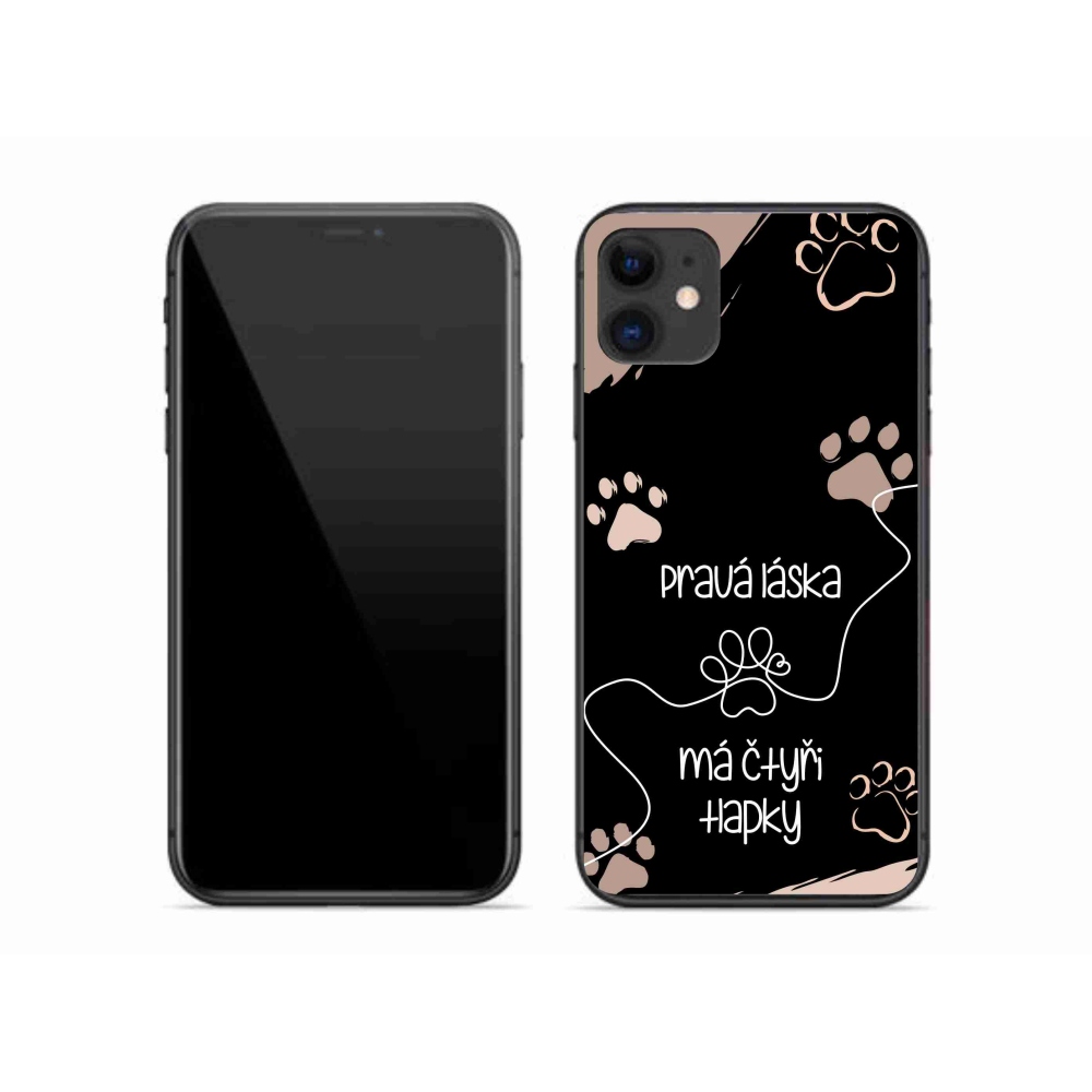 Gélový kryt mmCase na iPhone 11 - psí motív 1 čierne pozadie
