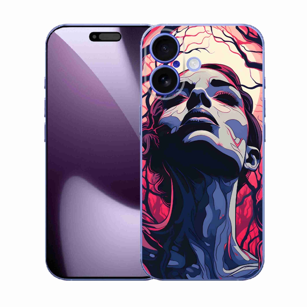 Gélový kryt mmCase na iPhone 17 - abstraktná tvár