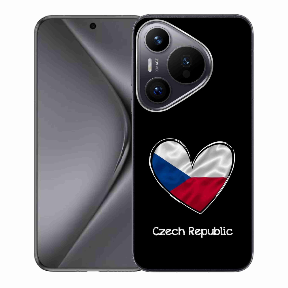 Gélový kryt mmCase na Huawei Pura 70 - vlajka srdca čierne pozadie