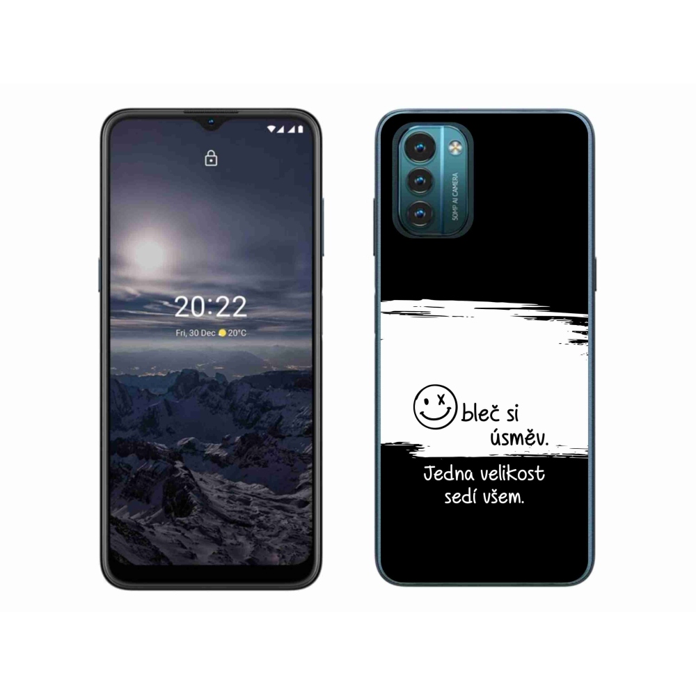 Gélový kryt mmCase na Nokia G11/G21 - vtipný text 8 bieločierne pozadie