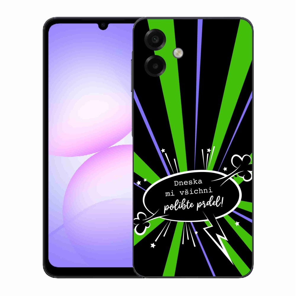 Gélový kryt mmCase na Samsung Galaxy A07 4G - vtipný text 15 čierne pozadie