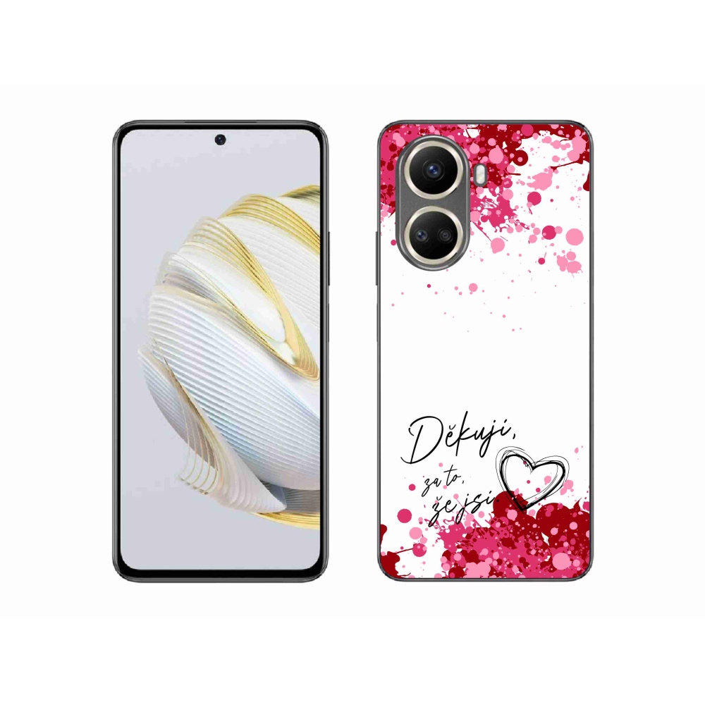 Gélový kryt mmCase na Huawei Nova 10 SE - zamilovaný text 2 biele pozadie
