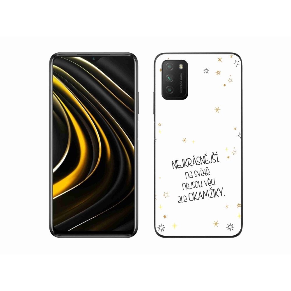 Gélový kryt mmCase na Xiaomi Poco M3 - citát 4 biele pozadie