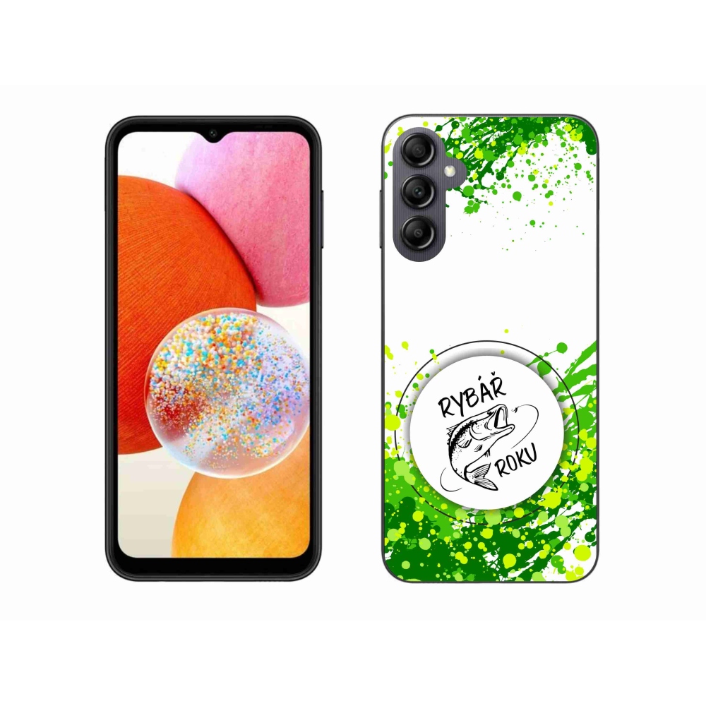 Gélový kryt mmCase na Samsung Galaxy A14 4G/5G - rybár roka biele pozadie
