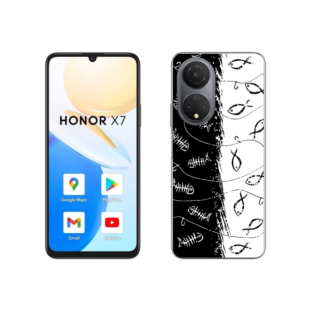 Gélový kryt mmCase na Honor X7 - kostry a rybky