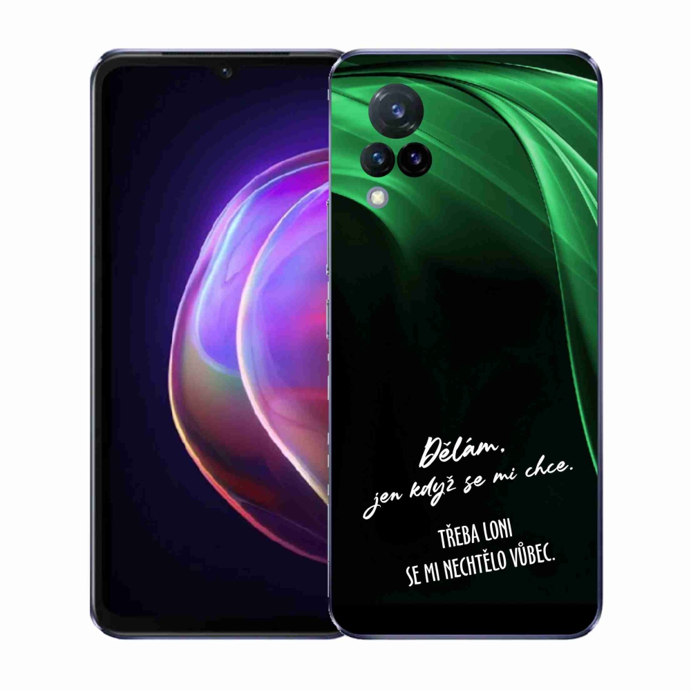 Gélový kryt mmCase na Vivo V21 4G/5G - vtipný text 12 čierne pozadie