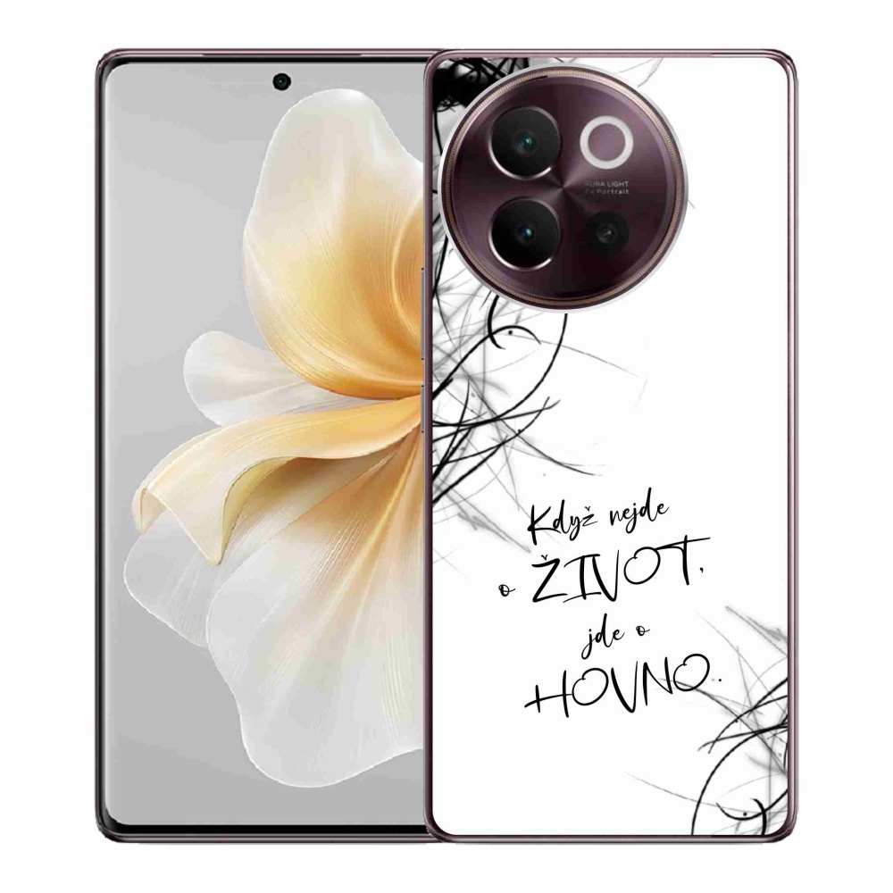 Gélový kryt mmCase na Vivo V40 Lite 5G - vtipný text 16 biele pozadie