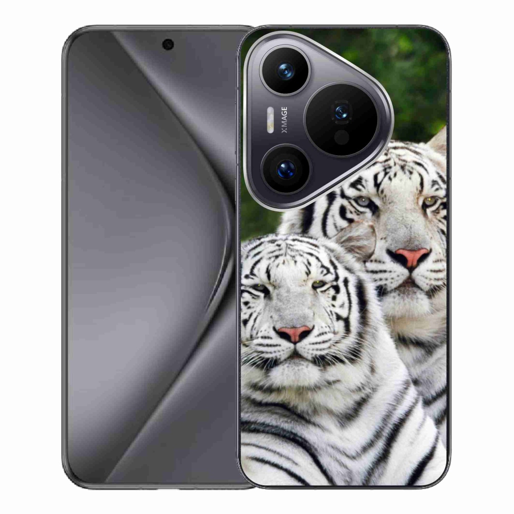Gélový obal mmCase na Huawei Pura 70 Pro - bieli tigre